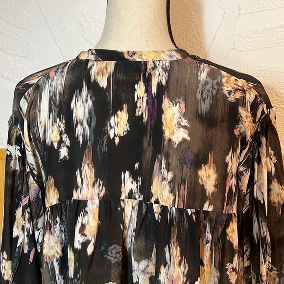 NWT IRO Anite Black & Grey Print 100% Silk Blouse Sz-M/38 - Picture 5 of 10